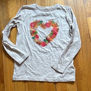 Crewcuts Long Sleeve Shirt with Heart Design - Gray and Multicolor
